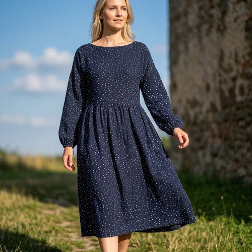 Mušelínové midi šaty NAVY — foto 3