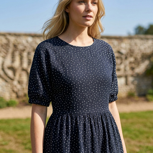 Mušelínové midi šaty NAVY — foto 5