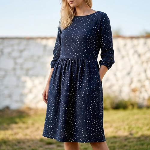 Mušelínové midi šaty NAVY — foto 4