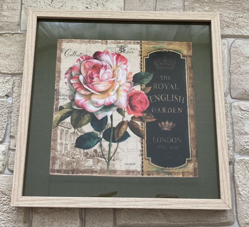 Anglická růže – textilní patchwork obrázek — foto 2