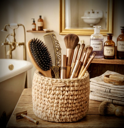 Ručně háčkovaný univerzální košík-Boho organizér — foto 3