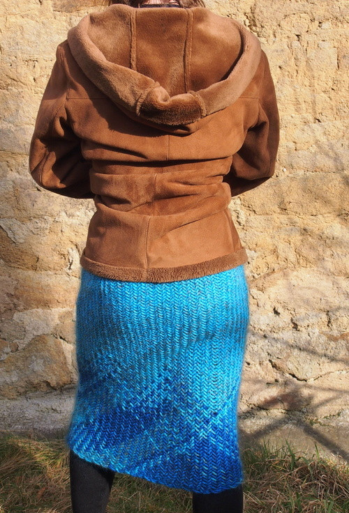 Modrá Nefertiti-sukně-sprang — foto 3