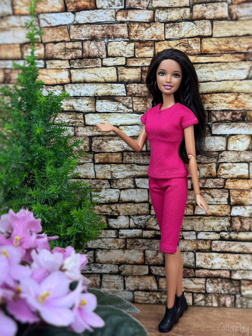 Leginy pro Barbie - sytě růžové — foto 2