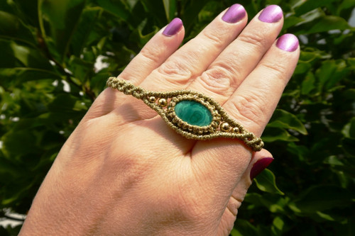 Náramek Malachite gold — foto 2