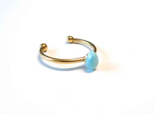 Larimar, prsten chirurgická ocel — foto 2