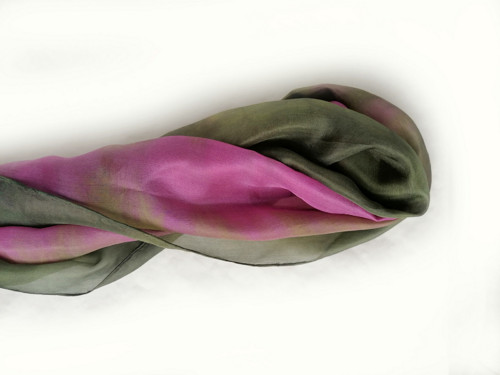 "green&violet" hedvábná šála, 150x40 cm — foto 2