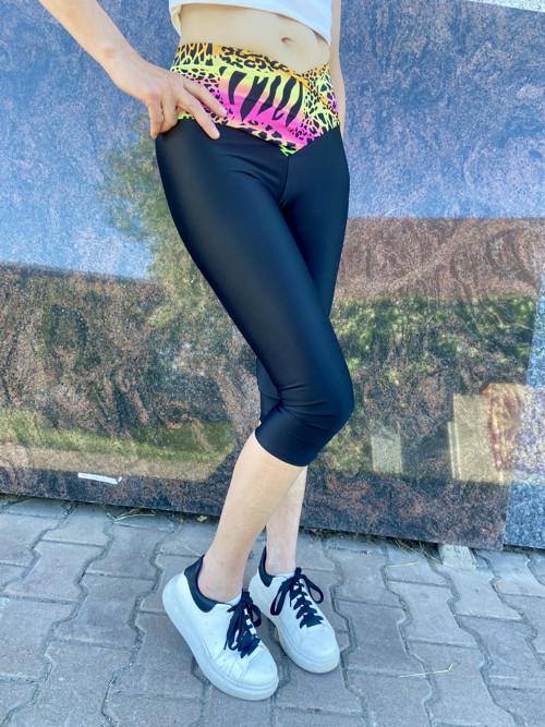 Legíny tříčtvrteční s barevným pasem — foto 2