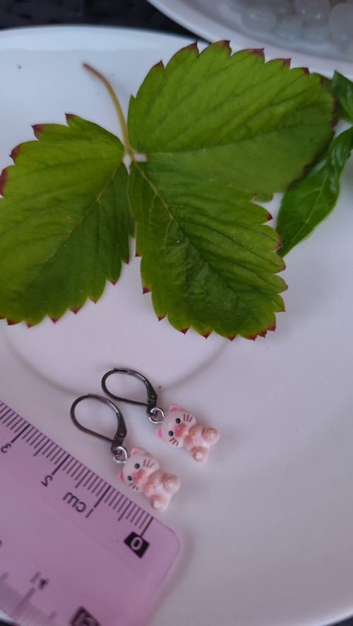 Náušnice-mini kočičky-chirurgická ocel-zapínací — foto 2