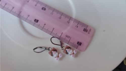 Náušnice-mini kočičky-chirurgická ocel-zapínací — foto 2