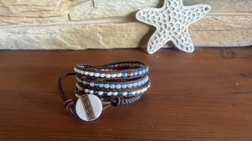Náramek Wrap Bracelet v hnědo - modré — foto 5