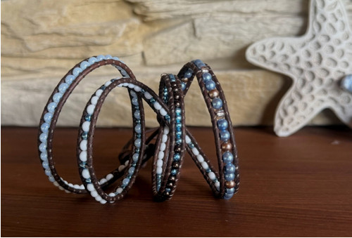 Náramek Wrap Bracelet v hnědo - modré — foto 2