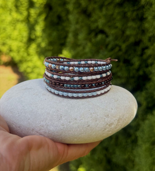 Náramek Wrap Bracelet v hnědo - modré — foto 4