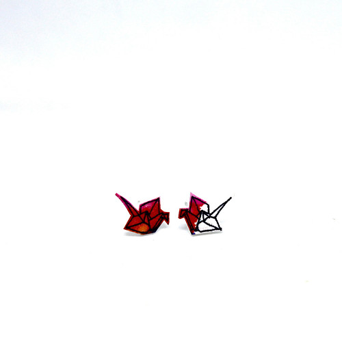 Náušnice: Origami jeřábi mini — foto 2