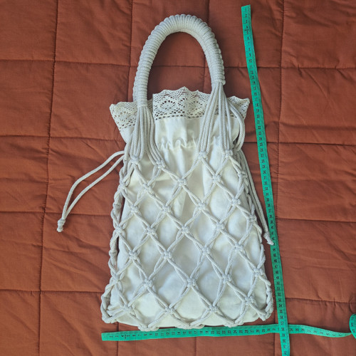Béžová makramé kabelka – Boho & vintage — foto 5