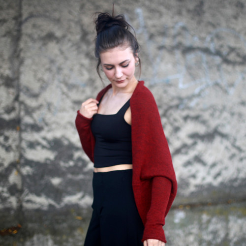 Svetr FLIA vínový 100% ALPAKA — foto 5