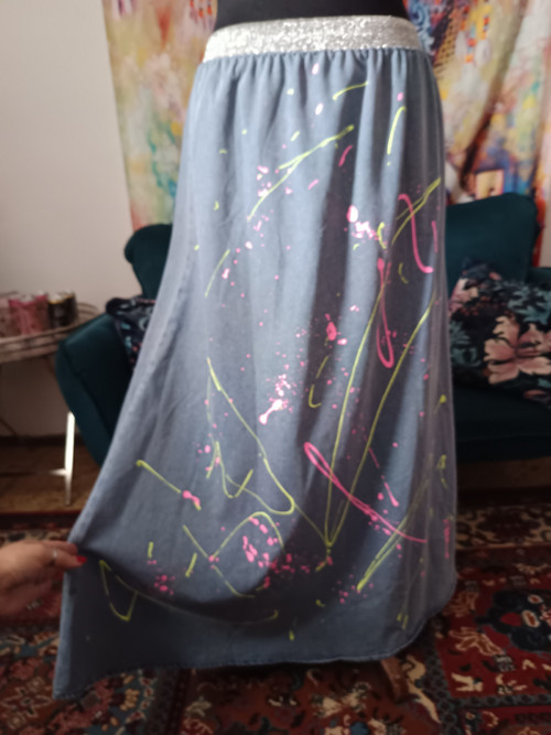 Denim sukně cákance — foto 4
