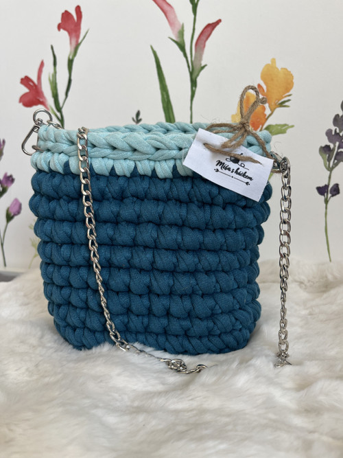 Bucket bag háčkovaná kabelka — foto 2