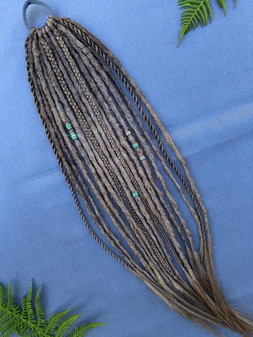 Boho dredo gumička s korálky — foto 3