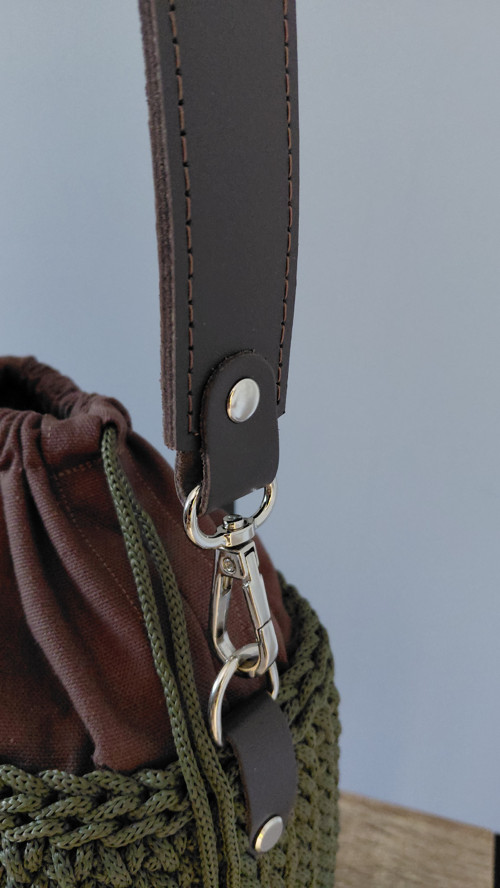 Ručně háčkovaná kabelka – bucket bag — foto 2