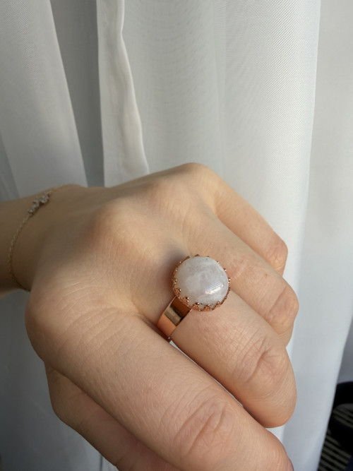 Elegantní prsten s měsíčním kamenem - ocel E050 — foto 3