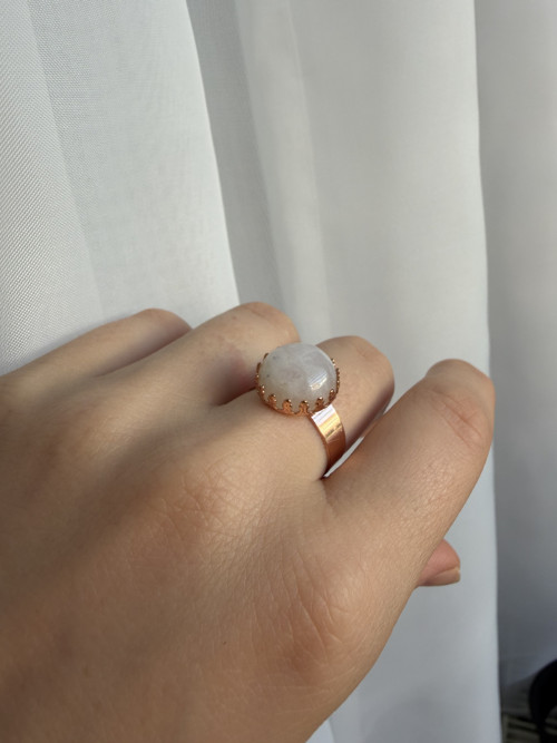 Elegantní prsten s měsíčním kamenem - ocel E050 — foto 5