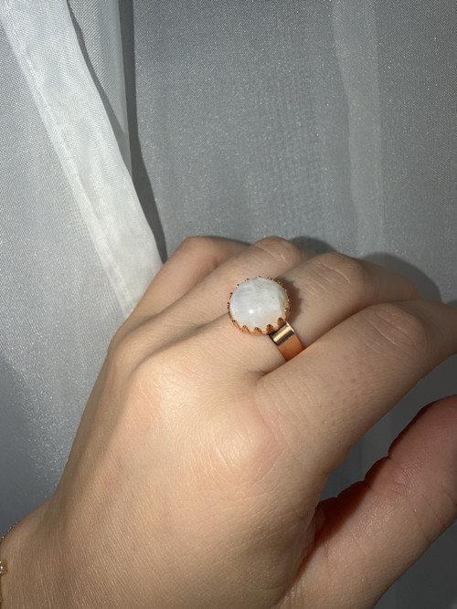 Elegantní prsten s měsíčním kamenem - ocel E050 — foto 2
