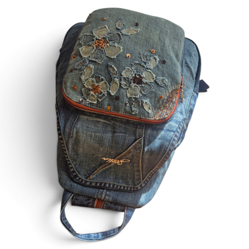 Batoh denim flowers — foto 2