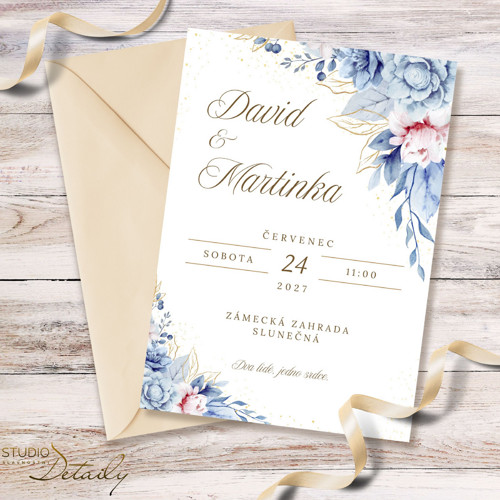 Svatební oznámení - Modrá romance — foto 2