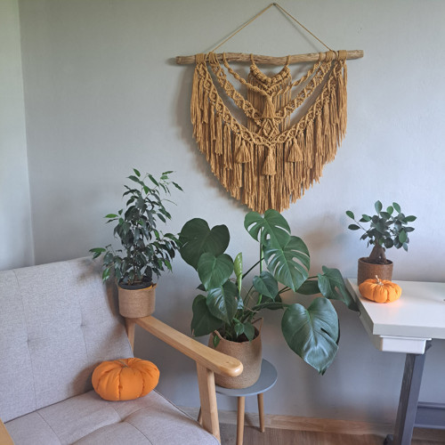 Velké makramé na zeď – Přírodní boho — foto 2