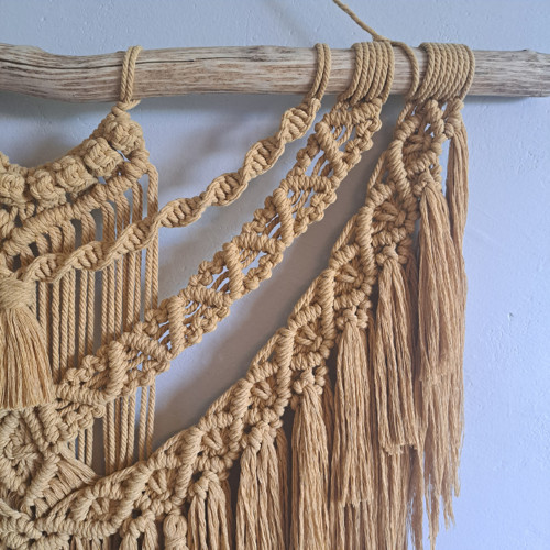 Velké makramé na zeď – Přírodní boho — foto 3