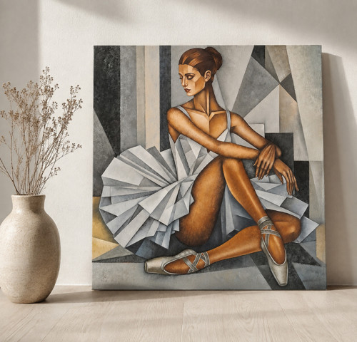 Backstage – originální olejomalba 70 × 70 cm — foto 5