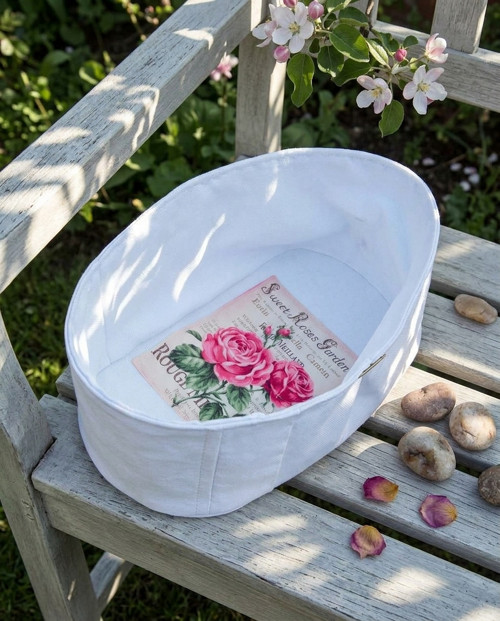 Bílý textilní košík Rose — foto 2