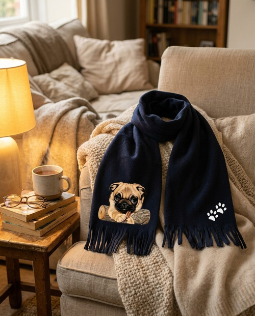 Mops Zimní Fleecová Šála — foto 2