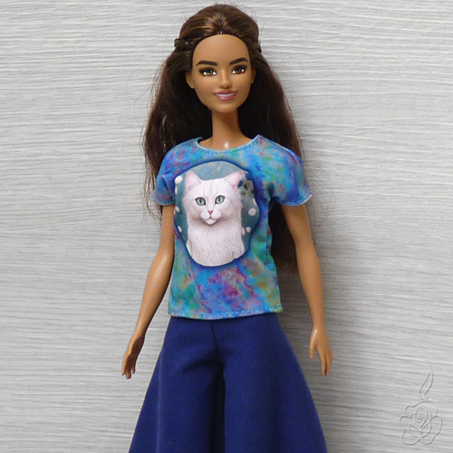 Tričko pro Barbie - Bílá kočka — foto 2