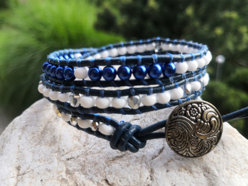 Náramek Wrap Bracelet v bílo - modré — foto 2