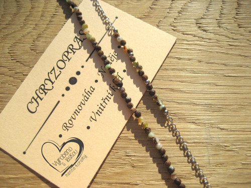 Jemný náramek Chryzopras 2mm — foto 3