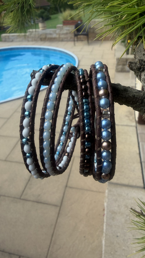 Náramek Wrap Bracelet v hnědo - modré — foto 3