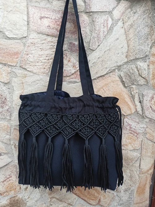 Látková taška s macramé — foto 2