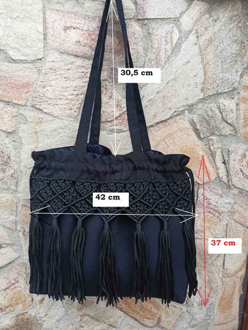 Látková taška s macramé — foto 3