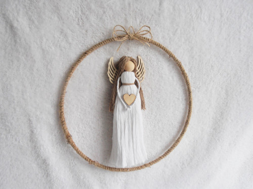 Macrame anděl velký v kruhu — foto 3