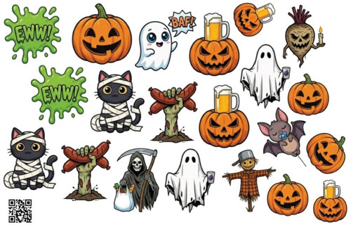 Halloweenská nálož samolepek — foto 2