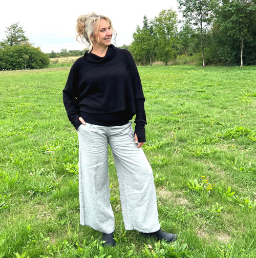 Volné kalhoty šedé — foto 6