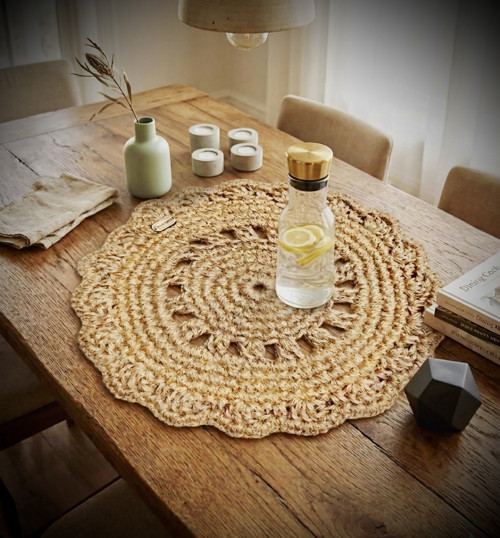 Háčkovaná dečka z přírodní juty v boho stylu — foto 4