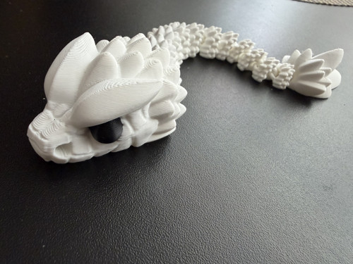 Flexibilní drak 21cm - 3D tisk bílý — foto 2