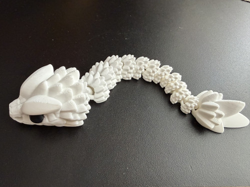 Flexibilní drak 21cm - 3D tisk bílý — foto 3