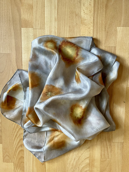 Hedvábná šála ecoprint — foto 3