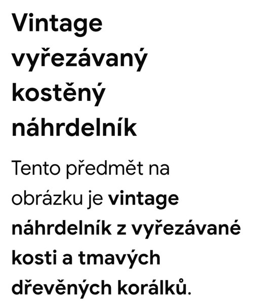 Art Deco kostěný náhrdelník — foto 3