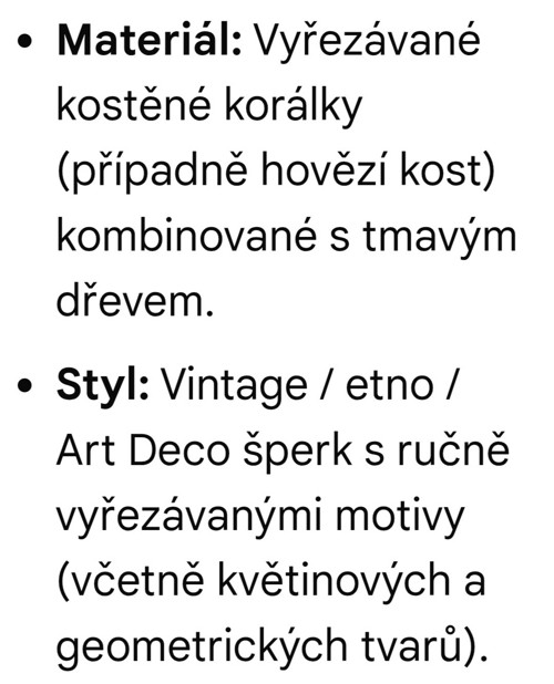 Art Deco kostěný náhrdelník — foto 4
