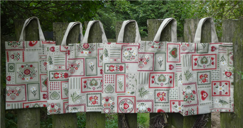 Taška s vreckom Poniklec patchwork — foto 3