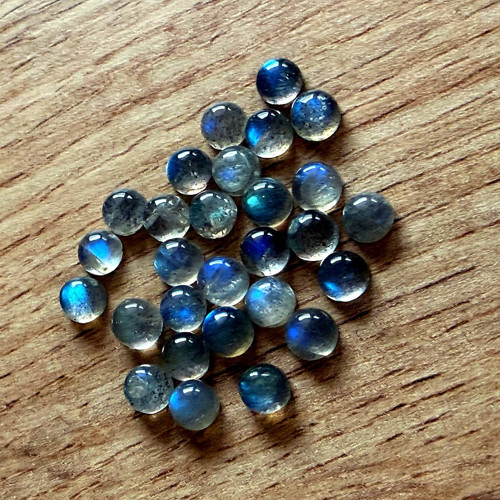 Labradorit kabošon kruh AA / 5mm — foto 3